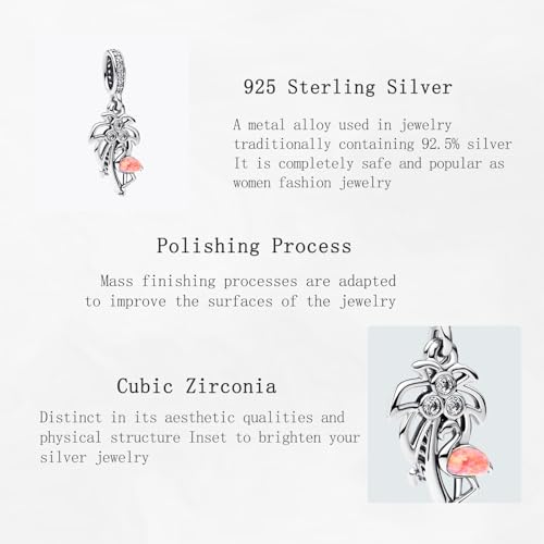 Charms Beads 925 Sterling Silver Animal Heart Flower Friend Dangle Pendant with 5A Cubic fits for Charms Bracelets for Woman Valentine's Day Mother's Day Christmas Graduation Birthday Gift - style: D29-Pink Bird and Tree