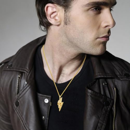 Skull Necklace for Men Women Gothic Skull Necklace for Men Women - style: 14K Skull necklace
