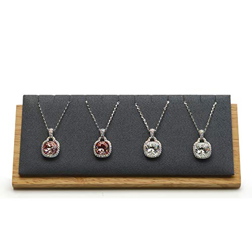 Oirlv Solid Wood Jewelry Display Stand Necklace Pendant Earring Showcase Organizer Triangular Plane Display(Grey Triangular Necklace Holder) - color: Grey Triangular Jewelry Display Stand