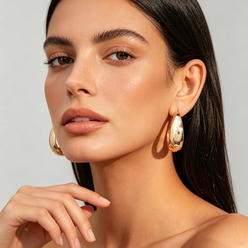 5-6Pairs Acrylic Hoop Earring for Women Chunky C Shape Hoop Earrings Resin Sets Fashion Jewelry