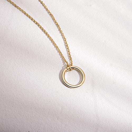S.Leaf 18K Gold Plated Cubic Zirconia Choker Necklace for Women 925 Sterling Silver Layered Coin Moon Star Heart Circle Crystal Lariat Pendant Necklaces Gifts for Women Trendy - color: Circle_Gold