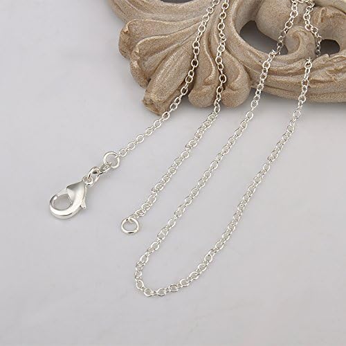 Gold Silver Necklace Chain With Adjustable Lobster Clasp, Diamond Cut Geometric Gold Beads Stationed on Dainty 2mm Cable Box Chain, 16 Inches Rolo Oval Figaro Link Singapore Chain. - color: Silver04