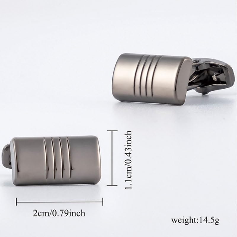 Black Striped Alloy Electroplated Gun Set French Business Cufflink Tie Clip