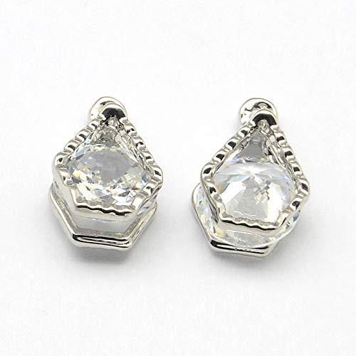 Beadthoven 100pcs Cubic Zirconia Alloy Charms Platinum Lamp Shaped Crystal CZ Stone Pendants for DIY Jewelry Making Choker Necklace Tiny Dangle Earrings Accessories - color: Platinum-Lamp Shap