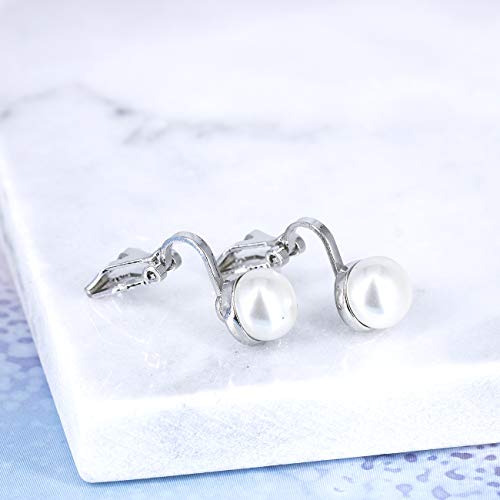 YOQUCOL Simulated Freshwater Pearl Clip On Earrings Not Pierced Elegant Stud Jewelry For Women - color: 8MM-White