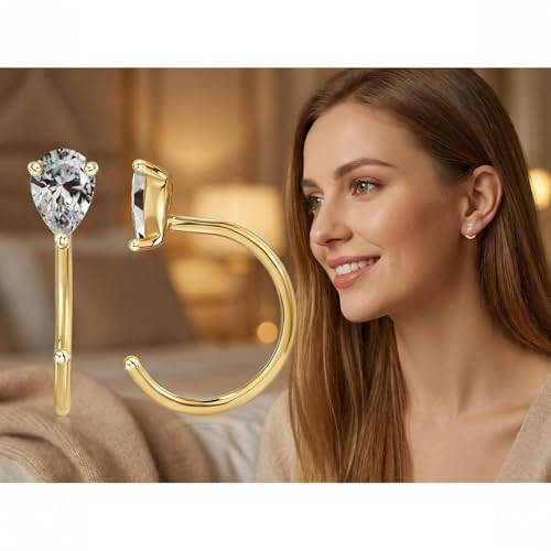 2/4Pairs 14K Gold Stay Close Hoop Huggie Half Hoop Earrings Minimalist Tiny Cartilage Helix Open Hugging for Women | Hypoallergenic 316L Stainless Steel Jewelry Set Trending Valentine's Day Gifts (A10) - color: 4 Pairs Gold