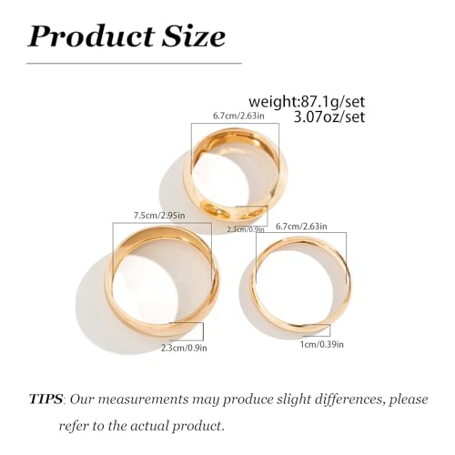Frodete Chunky Gold Bangles for Women Non Tarnish Chunky Wide Cuff Bracelets Silver Cuff Bangle Bracelet Trendy Statement Minimalist Jewelry Gifts - color: A37:gold bangles