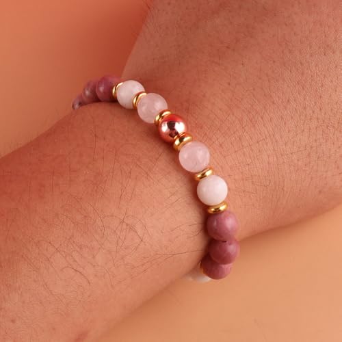 KSQS Healing Stone Bead Bracelet for Women, Natural Gemstones Balance Protection Bracelet, Spiritual Crystal Beads Bracelet Anxiety Relief with Meaning Card - color: Healthy Pregnancy-2