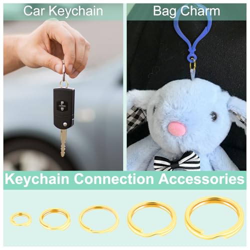 8mm 300 PCS Gold Tiny Split Key Rings for Jewelry Making, Double Loops Split Jump Rings Necklaces Bracelets Earrings Metal Mini Key Rings DIY Craft Hardware - color: 8mm(inside dia. 6.6mm) Tiny Rings Gold 300pcs