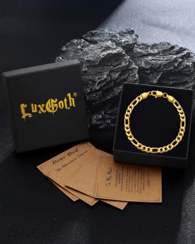 Stainless Steel 5 mm Figaro Link Chain Bracelet (6.5-8 Inches) | Diamond-Cut Figaro Chain Bracelet 5 mm for Men and Women 18K Gold & Silver - size: 18K Gold One Size