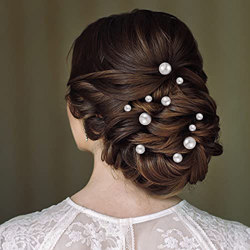 32 Pieces Wedding Pearl Hair Pins Bridal Pearl Rhinestone Hair Pins Hair Accessories U Shape Barrette for Bride Bridesmaid Women Girls (Silver) - color: Silver