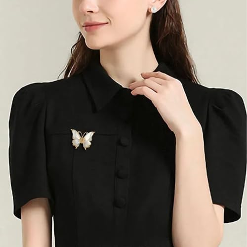 SYWDUDUCLT Fashion Elegant Brooches for Women Brooch, Suitable For Party And Daily Wear On Many Occasions - style: Butterfly-White