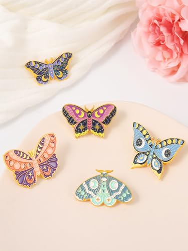 Cartoon Animal Enamel Brooch Set Cute Butterfly Duck Cat Lapel Pins for Backpacks Jacket Decoration Gifts for Friends - style: Butterfly