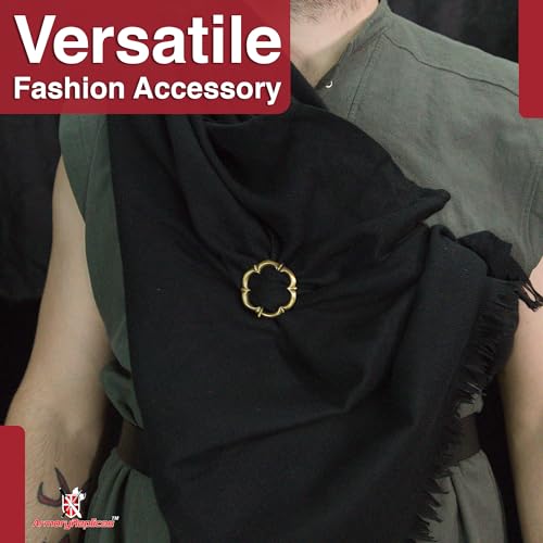 Armory Replicas™ Hand Forged Solid Brass Medieval Cloak Brooch – Viking, Celtic & Fibula Garment Pin Collection - style: Clover Brooch