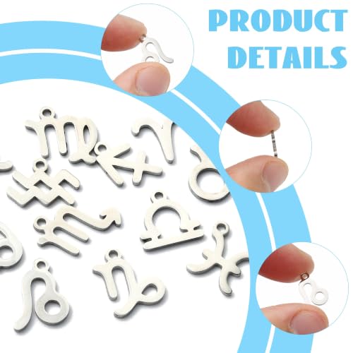 8-64Pcs Silver Goldern Color Heart Pendants Charms 10 Styles Heart Stainless Steel Metal Charms for Jewelry Making Crafting Necklaces Bracelets Earrings Keychains Birthday Gift - color: Constellation-10 Pcs