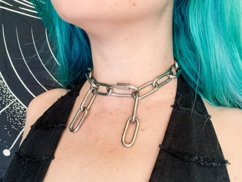 Men's Heavy Duty Quee Goth Grunge Chunky Necklaces Punk Stainless Steel Alternative Industrial Collar Choker Link Chain For Women Jewelry - size: 21, style: 4MM
