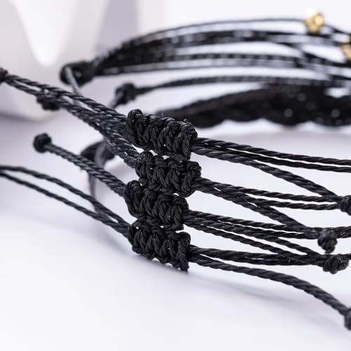 Sunflower Friendship Bracelets Boho Stackable String Bracelets Cute Trendy Gifts for Teen Girls Women - color: Black