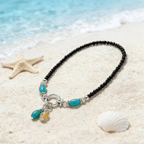 Starfish Shell Anklet Bracelets for Women, Boho Beaded Shell Anklet Set, Beach Vacation Foot Jewelry, Layered Summer Beachy Anklets - color: A1