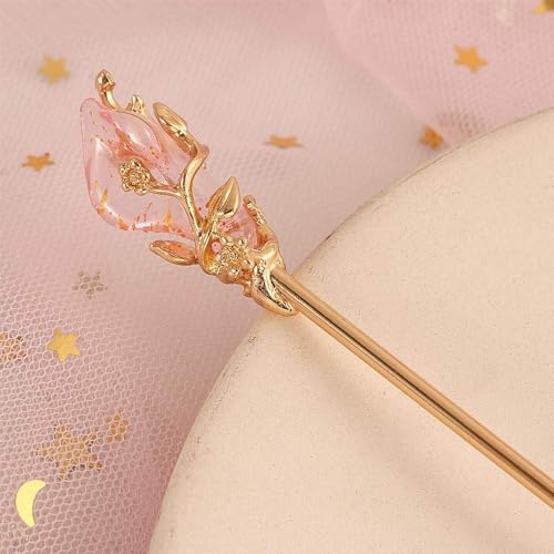 Purple Pretty Chinese Style Retro Hair Stick Hairpin, Women Metal Rhinestone Hair Fork Hair Chopsticks,Hair Styling Pins Retro Tassel Hairpin Woman Hair Clip Accessories