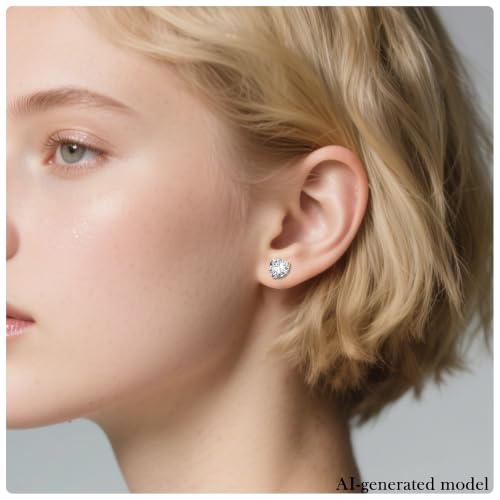 10G-00G Gold Silver Plated Heart Zircon Gauges for Ears 316L Surgical Steel Internally Threaded Screw Fit Single Flared Tunnels Plugs Earrings Hollow Gauges for Women Men - color: 00G= 10mm = 3/8 inch