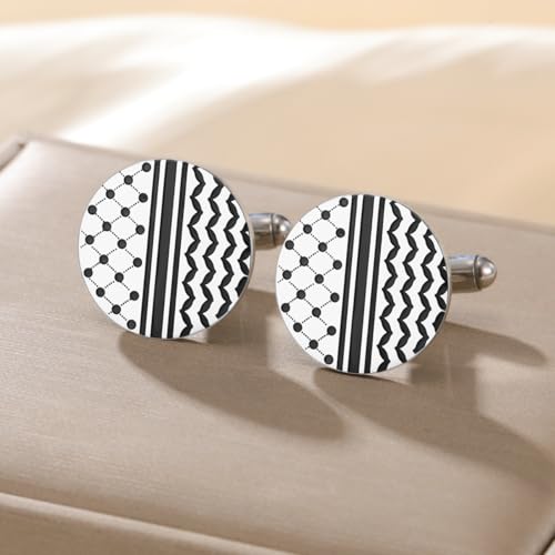 Cufflinks for Men Delicate Stainless Steel Wedding Business Cufflinks Gifts for Groom Husband French Shirt Accessories - style: Polka Dots Style-Silver