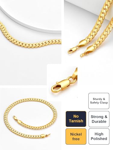 U7 Men Stainless Steel Necklace Cuban Link Chain, Flat Curb Chain Necklaces Unisex, Silver/Black/Gold Plated Chunky Hip Hop Neck Chain, 6mm/9mm Width, 18-32 Inches Length Jewelry for Mens Women - color: b. 9mm Gold, size: 32 Inches, style: a. Flat Curb