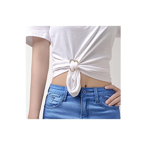 ROFARSO 2Pics Butterfly Shaped Scarf Ring Buckle for Women Fashion Rhinestone Crystal Jewelry Scarf Clasp Clips Accessories for Shawl Scarf Shirt - color: Butterfly