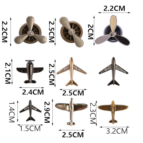 9pcs Airplane Brooch Pin for Men Women Propeller Aircraft Plane Flight Aviator Lapel Pin Backpack Hat Graduation Christmas Brooch and Pins Jewelry