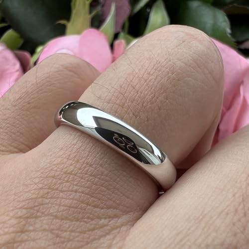 TUTISS 4mm 6mm 8mm 10mm Silver/Gold/White Tungsten Rings for Men Women Couple Fashion Jewelry Anniversary Engagement Wedding Bands Domed Polished I Love You Engraved Comfort Fit - color: 4mm White Tungsten I Love You
