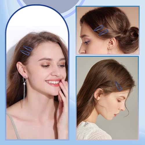 20 Pcs Snap Hair Clips for Women Snap Hair Barrettes Double Grip Hair Clips 3 Prong Clips for Hair Barrettes for Women Girls (Dark purple) - color: Dark purple