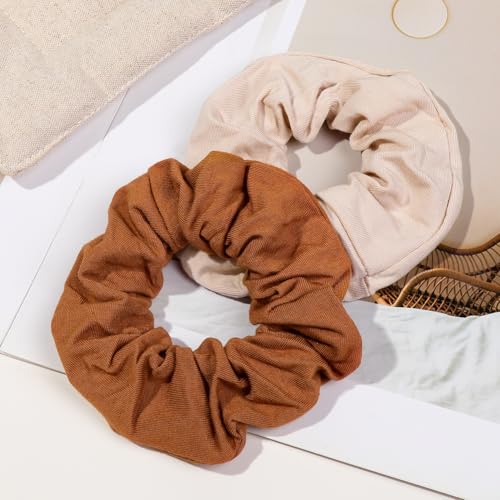 6 Pack Hair Scrunchies for Women - Hair Ties No Damage Both for Thick Hair or Thin Hair Curl Hair No Crease Scrunchies Ponytail Holder No Hurt Your Hair - color: Light Blue