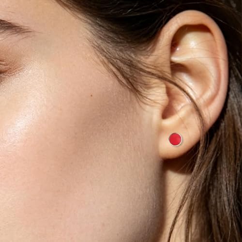 12 Pairs 18K Gold Plated Surgical Stainless Steel Stud Earring Cubic Zirconia CZ Multicolor Birthstone Stud Earrings Set - style: silver enamel 3mm