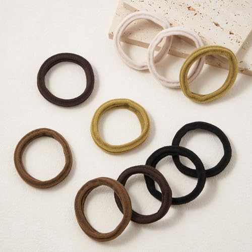QIUTIMIY 10 Pcs No Damage Hair Ties Thick Hair Elastic Rubber Bands Hair Accessories Scrunchies Seamless for Women - color: Style 5