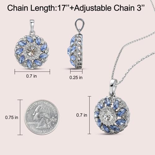 Ahiller Women's Necklace, Dainty Pendant Choker, Adjustable Chain | Heart Initial & Round Pendants, Daily Necklace,17-21" Adjustable Necklaces, Trendy Minimalist Jewelry, Stainless Steel Chain - color: FY-Blue, style: Other Shapes - Multi-Color