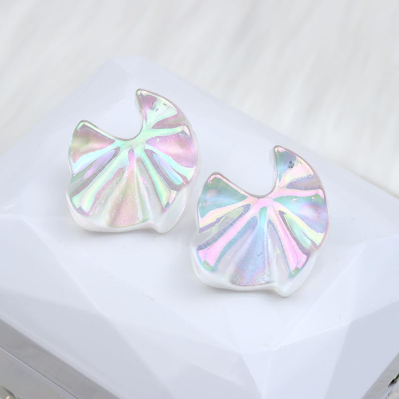 Acrylic Transparent Hoop Earrings Minimalist Resin Earrings Geometric Statement Earrings for Women - color: shell