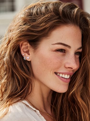 Bestyle 8mm Small Birthstone Earrings for Women with Hypoallergenic Sterling Silver Post,Sparkle Heart/Round Womens Studs Earrings, Great Birthday/Christmas/Anniversary Jewelry for Wife Mother - color: 10. Oct. Pink Tourmaline-Heart