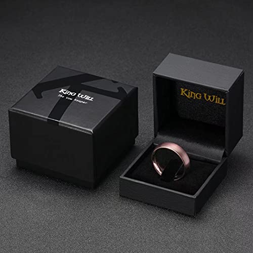 King Will Wedding Band for Men Women, 2/4/6/7/8mm Domed Matte Brushed Tungsten Carbide Rings, Solid/Dual Color Engagement Rings, Comfort Fit - color: Brown-6mm