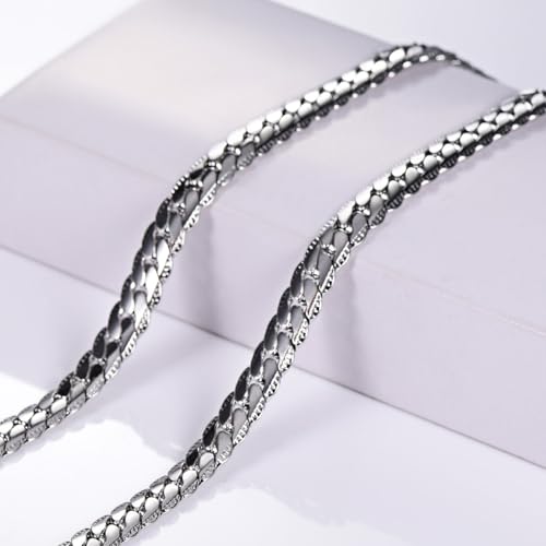 Necklace for Men Stainless Steel Statement Cuban Chain Necklace Gold/Silver/Black Plated 7mm Chain Hip Hop Jewelry 18/20/22/24/26/28/30 Inch - color: 7mm-Silver Cuban Chain, size: Length 18 Inch