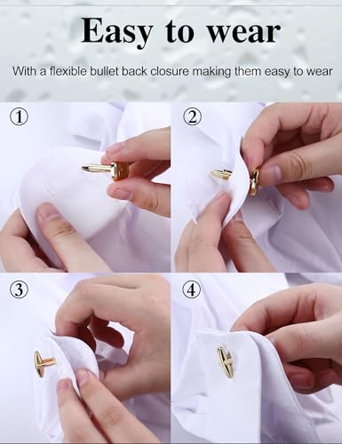 LOLIAS 3 Pairs Initial Cufflinks for Men Classic Mens CuffLinks Set Letter | Cuff Links for Casual to Formal with Gift Box Silver Black 14K Gold Plated Cufflinks for Father Husband Groom Groomsmen Gift - style: Letter M