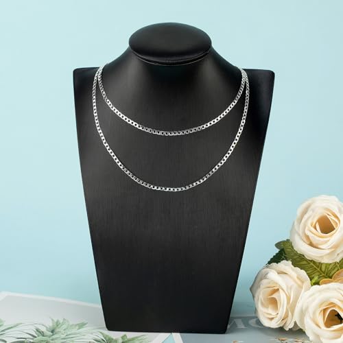 UMAOKANG 16.4 Feet Silver Cuban Chains for Jewelry Making Silver Plated Brass Necklace Chain on Spool with Jump Rings and Lobster Clasps - color: Silver Cuban