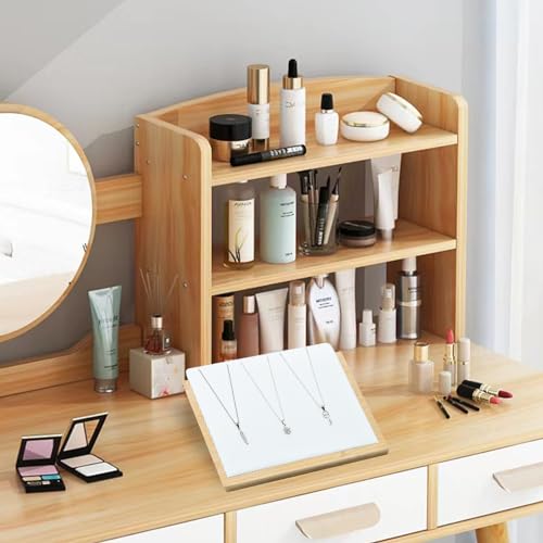 Bamboo Jewelry Display Stand Multiple Earrings Necklace Display Stand Holder Tabletop Display Boards Chains Organizer Holder Jewelry Storage Tray for Show (White, Large) - size: Large-1pc