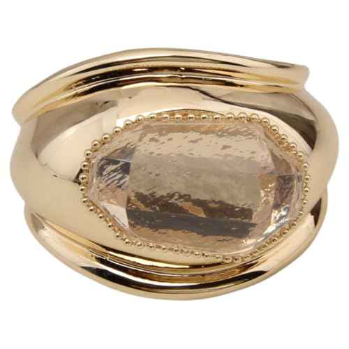 Oval Open Cuff Bracelet for Women – Light Wide Statement Bangle for Office & Everyday Wear