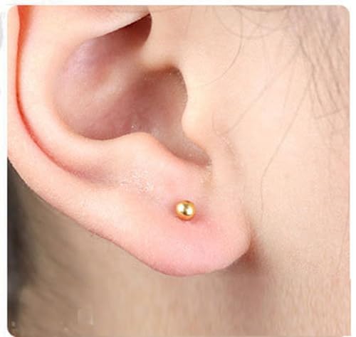 AVYRING 23PCS Ear Piercing Kit,3MM Disposable Ear Piercing Gun Gold Built-in Stainless Steel Small Ball & Zircon Piercing Earrings Studs Surgical Steel, Ear Piercing Gun 20g, 3mm Earring Piercing Kit