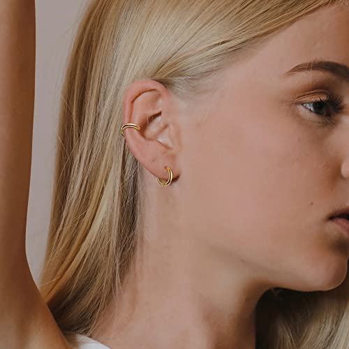 Jstyle 18G 20G Small Hoop Earrings for Men Women Huggie Hoops 8 Pairs | Hypoallergenic Surgical Stainless Steel, Multicolor Cartilage Helix Lobes Sleeper Hoop Earrings Set 8mm/10mm/12mm/14mm - style: Inner Diameter 8mm (20G)