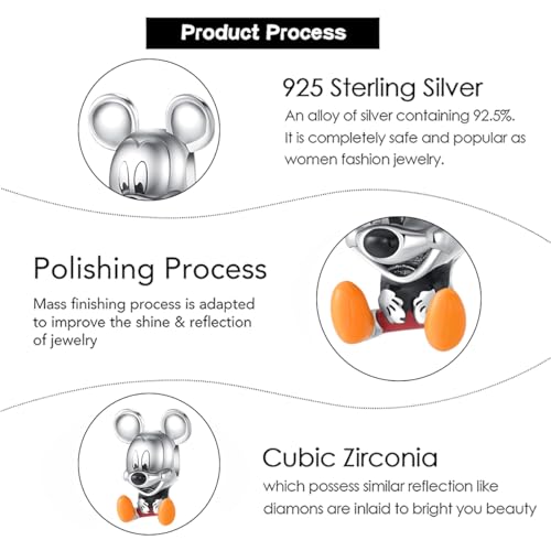 Charm for Bracelets and Necklaces Heart Cat Flower Boy 925 Sterling Silver Bead Birthday Jewelry Gift for Women - color: Cute Mouse Boy Charm