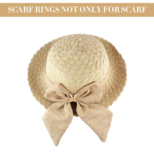 SYWDUDUCLT Scarf Ring for Women's Shawl, Silk Neckerchief, Tshirt, Gold/Sivler, S/M/L, 2 Pcs - style: Modern-M