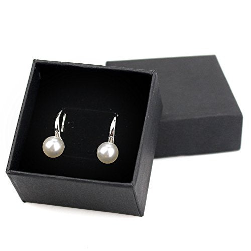 Fashion Silver Pearl Earrings for Women 8-8.5mm Classical Drop Dangle Earrings Jewelry