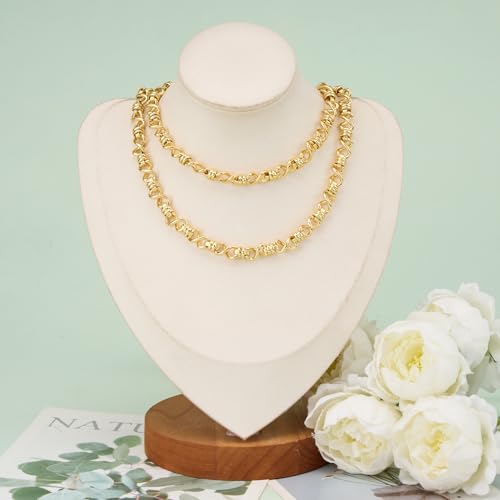 2 Meters Necklace Chains Bulk for Jewelry Making with Accessories | 18K Gold Plated Mixed Material Jewelry Making Supplies Charm Bracelet Making Chain Roll Twist Craft Chain Links - color: Twisted Gold