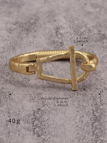 Gold Cuff Bracelet for Women Chunky Bracelet Statement Bracelet | Chunky Bangle Bracelets for Women Silver Beaded Open Bangle Stackable Stretch Bead Bracelet Boho Jewelry Gift for Wife Couple - style: Chunky Gold Bangle Bracelets