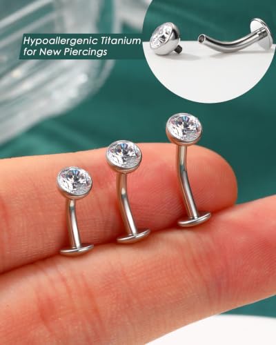 COCHARM G23 Solid Titanium Belly Button Rings Floating Belly Navel Rings 14G Internally Threaded Belly Piercing Jewelry Hypoallergenic - color: WG-12MM